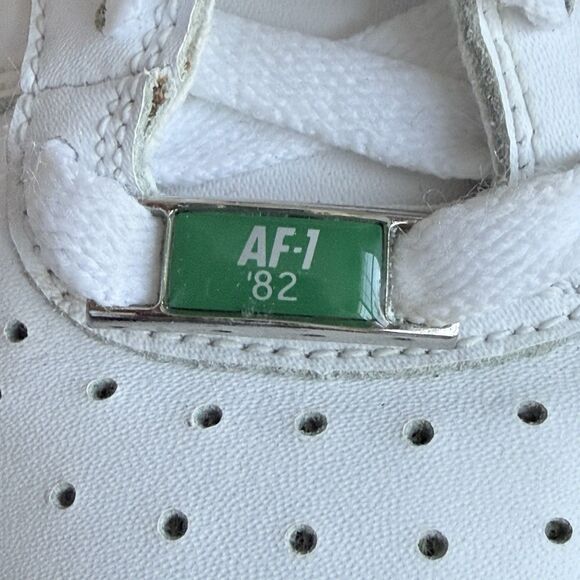 Nike Air Force 1 XXV '82 Size 3.5 Youth unisex (Women's 5) white/green low EUC - Picture 10 of 11